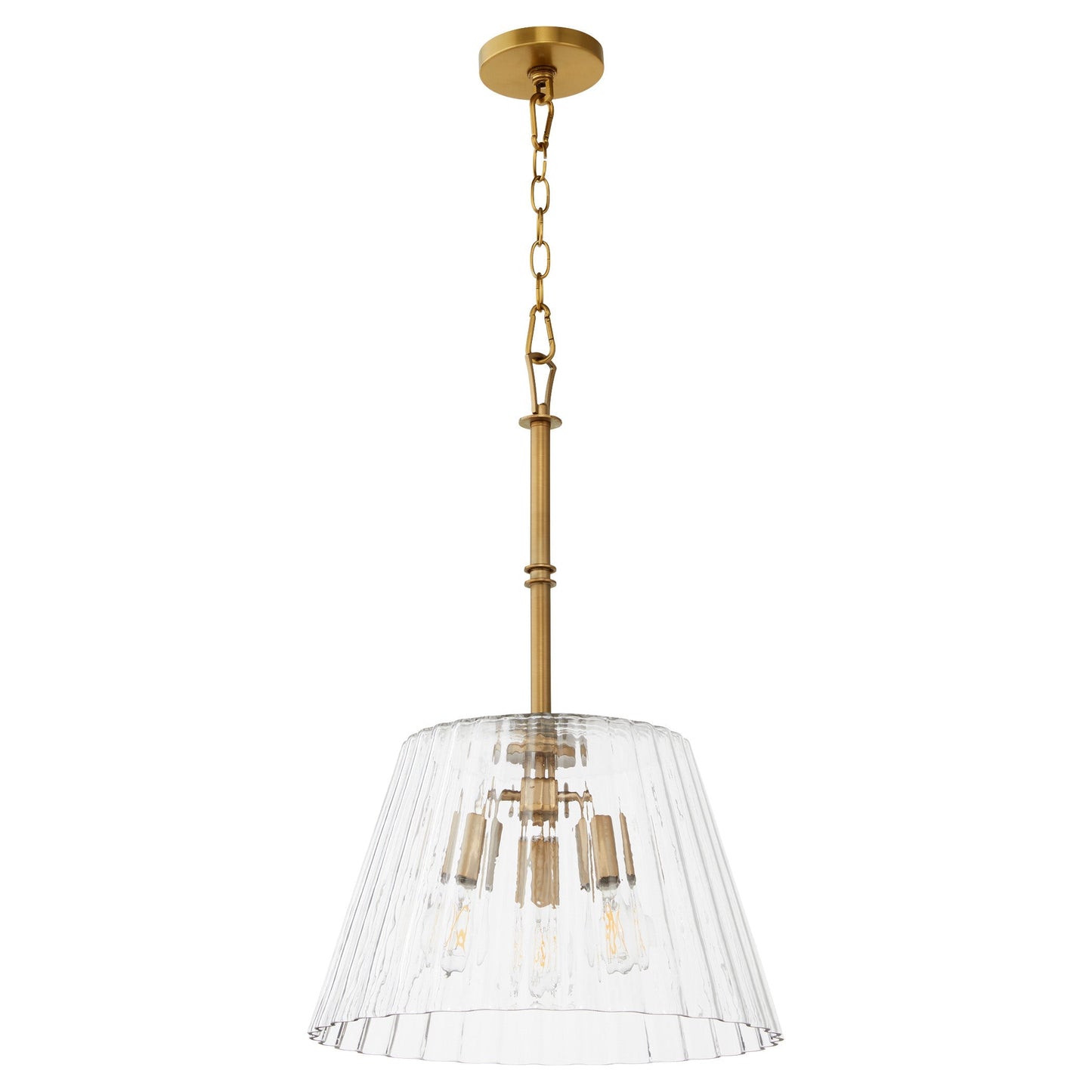 Quorum 8803-3-47 Pendant, UL Damp Rated, Brushed Brass