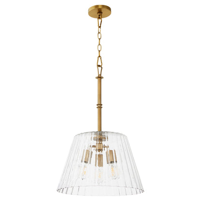 Quorum 8803-3-47 Pendant, UL Damp Rated, Brushed Brass