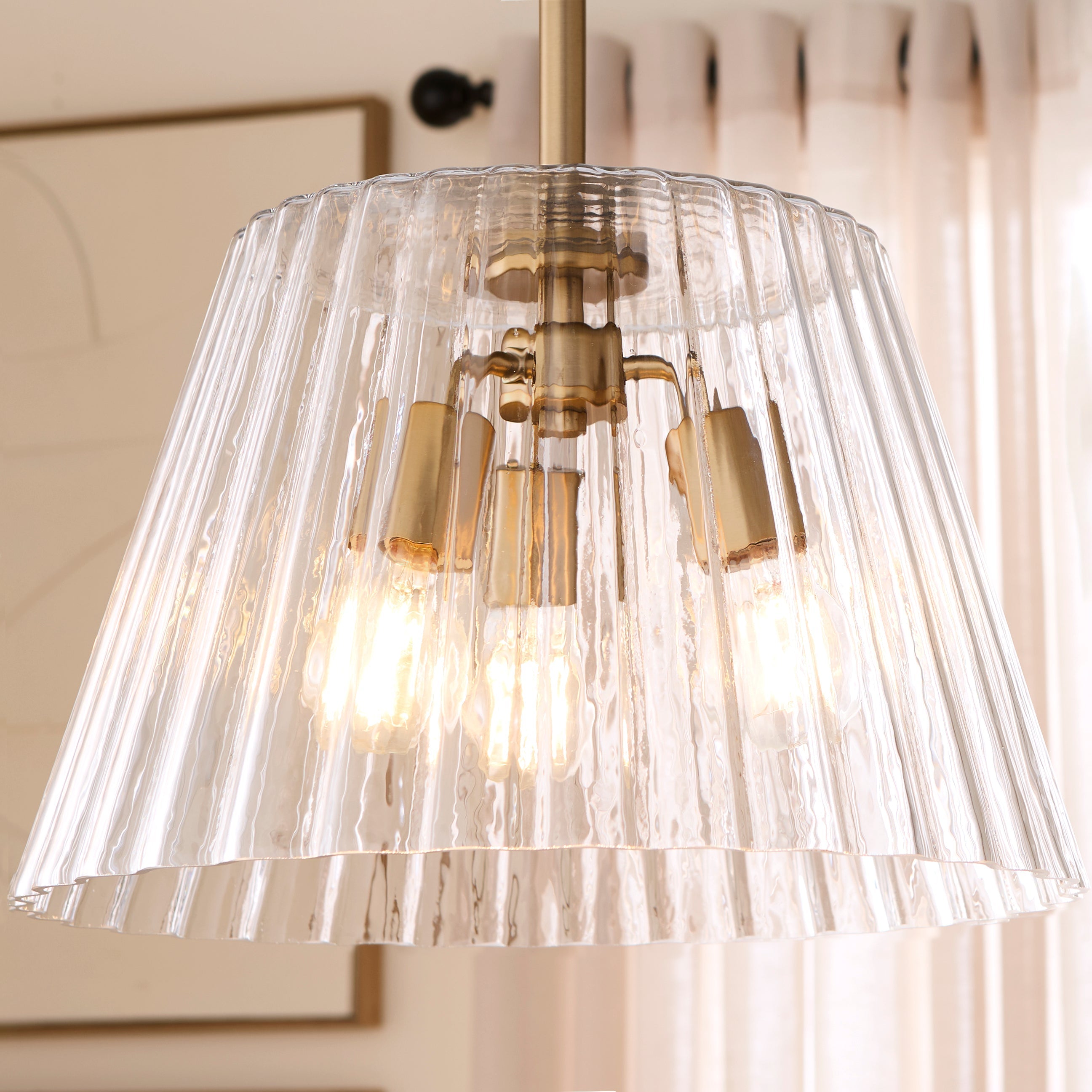 Quorum 8803-3-47 Pendant, UL Damp Rated, Brushed Brass