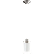 Quorum 882-165 Pendant - Satin Nickel Clear And White