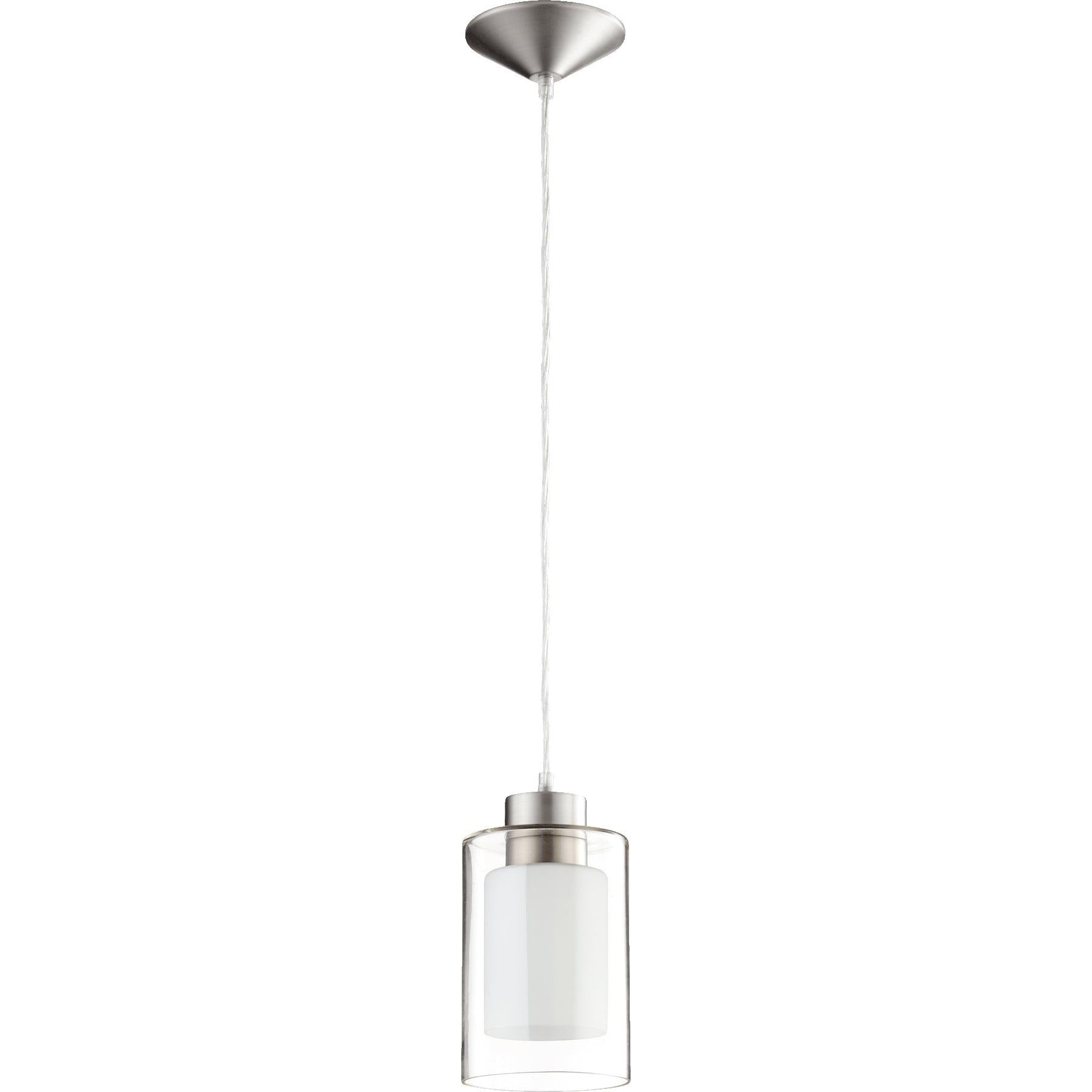 Quorum 882-165 Pendant - Satin Nickel Clear And White