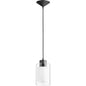 Quorum 882-69 Pendant 1 Light with Clear and Frosted Lens Transitional - Textured Black