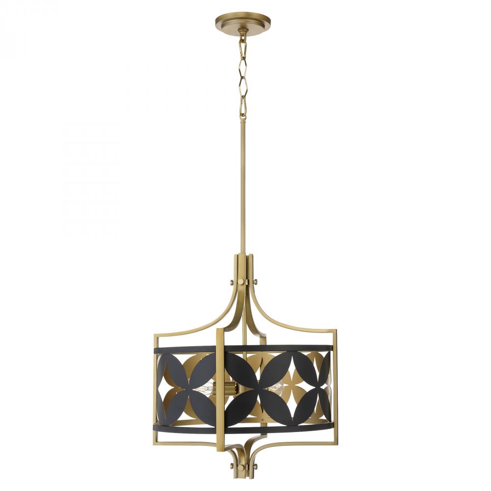 Quorum International LACY 883-3-5980 Pendant - Matte Black With Aged Brass