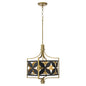 Quorum International MARIPOSA 883-3-5980 3 Light Pendant - Matte Black With Aged Brass