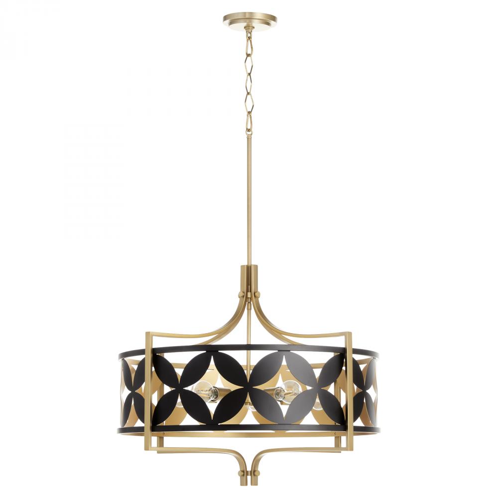 Quorum International LACY 883-5-5980 Pendant - Matte Black With Aged Brass