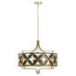 Quorum International MARIPOSA 883-5-5980 5 Light Pendant - Matte Black With Aged Brass