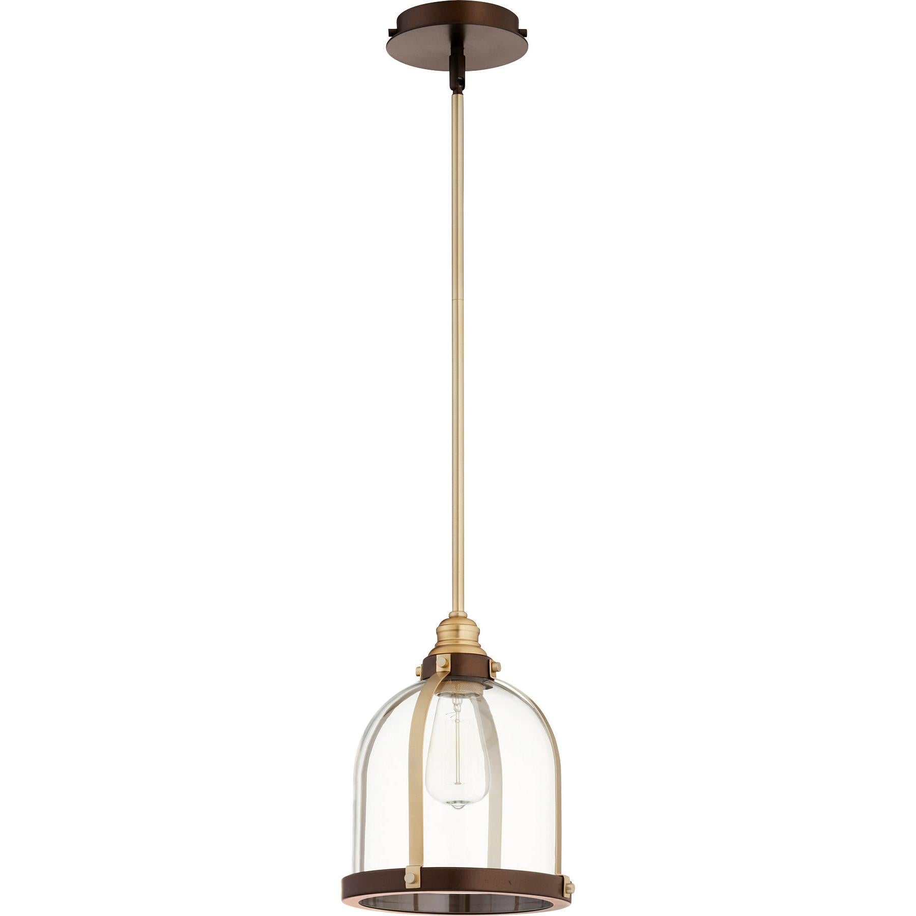 Quorum 886-8086 Pendant - Aged Brass W/ Oiled Bronze