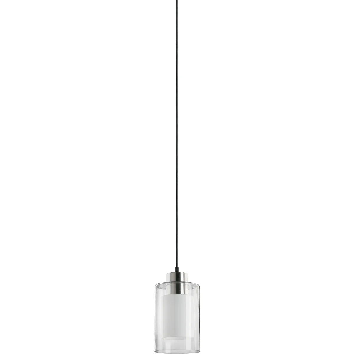 Quorum 8882-65 Pendant 1 Light with Clear and Frosted White Lens- Satin Nickel