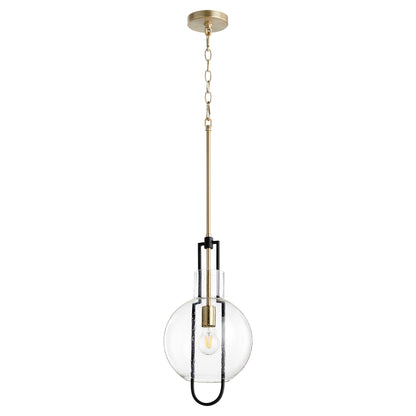 Quorum 89-10-6980 Pendant - Textured Black W/ Aged Brass