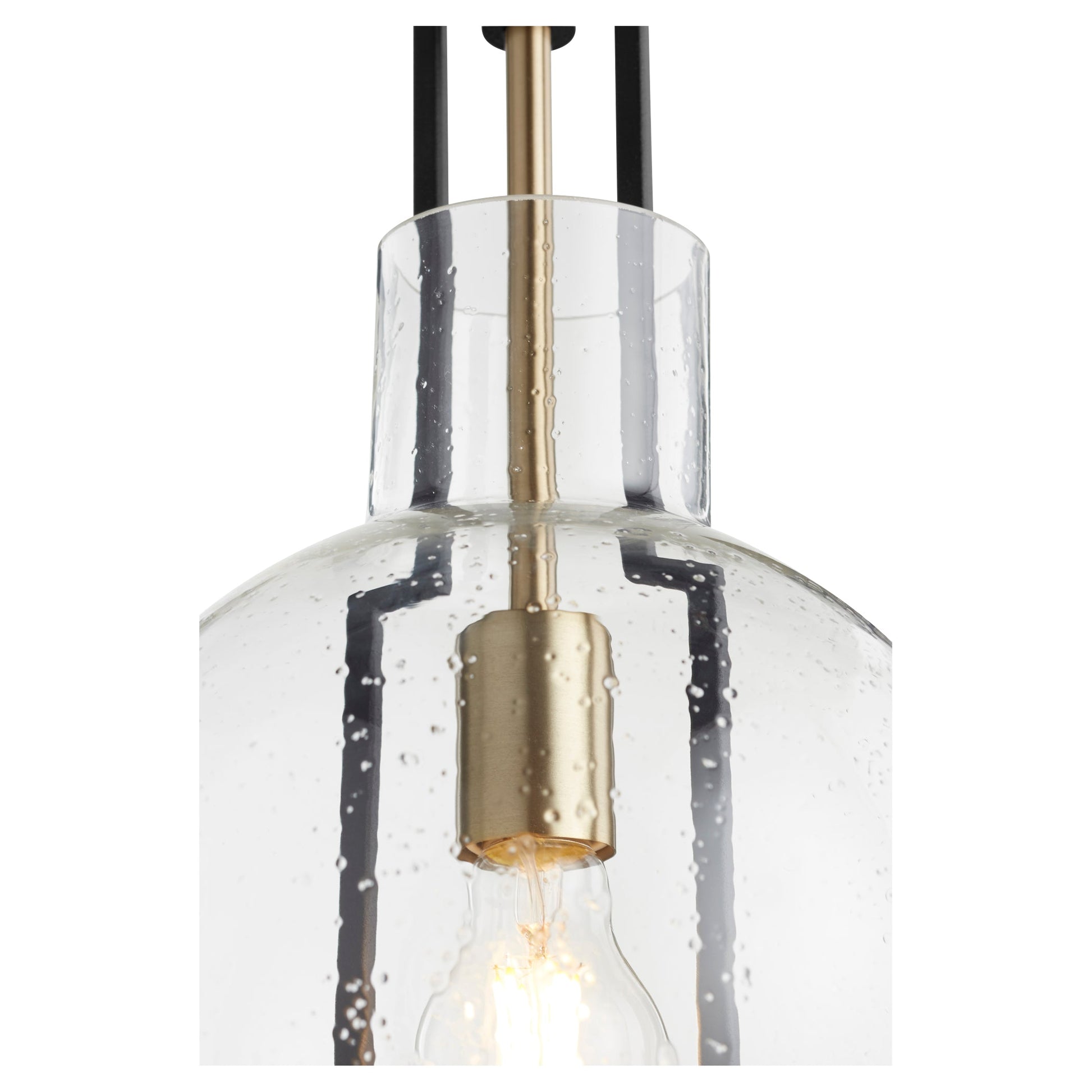 Quorum 89-10-6980 Pendant - Textured Black W/ Aged Brass