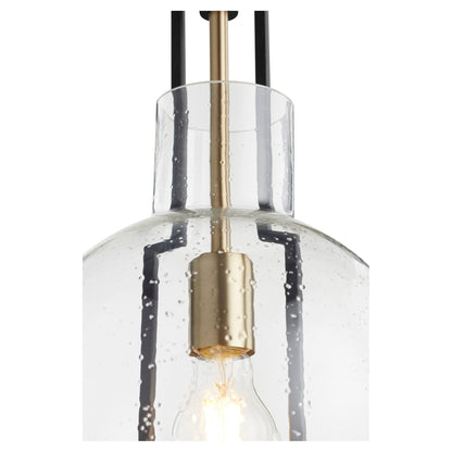 Quorum 89-10-6980 Pendant - Textured Black W/ Aged Brass