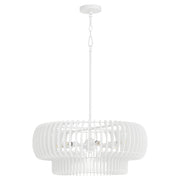 Quorum Harrelson 8905-6-8 Pendant, UL Damp Rated, Studio White
