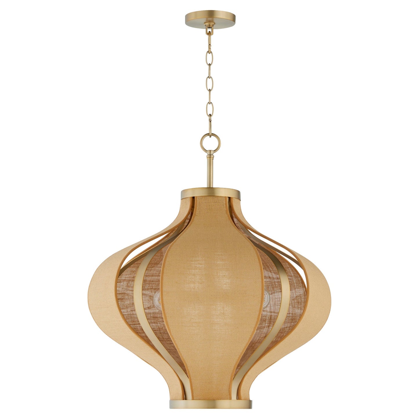 Quorum Monroe 892-3-80 Pendant, UL Damp Rated, Aged Brass