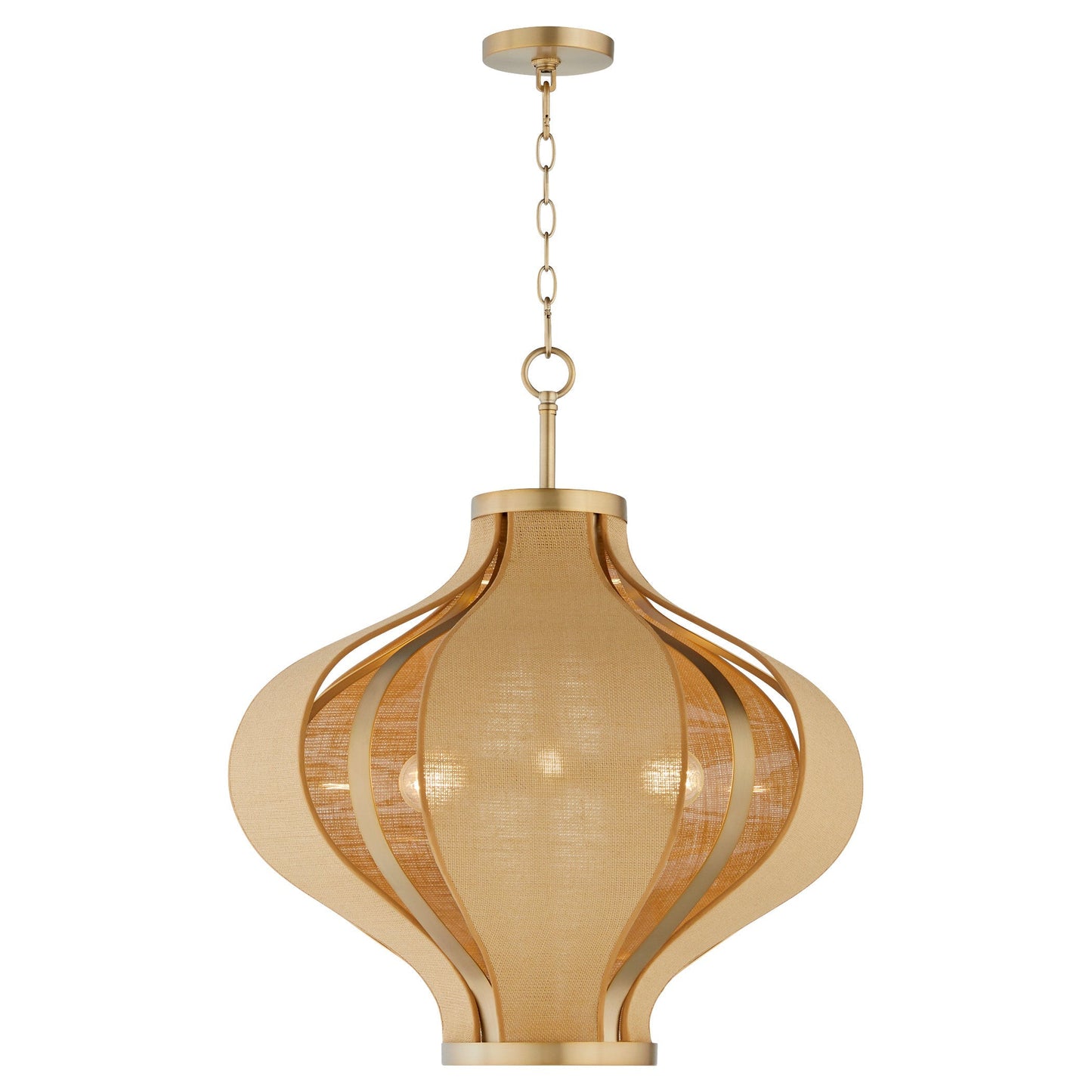 Quorum Monroe 892-3-80 Pendant, UL Damp Rated, Aged Brass