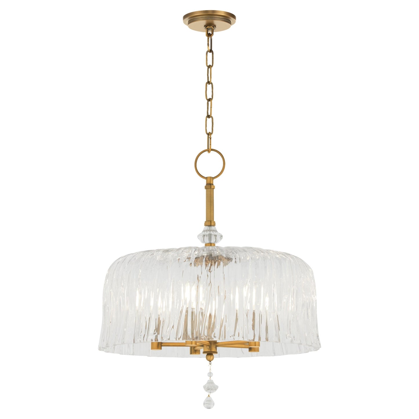 Quorum Meriam 893-5-47 Pendant, UL Damp Rated, Brushed Brass