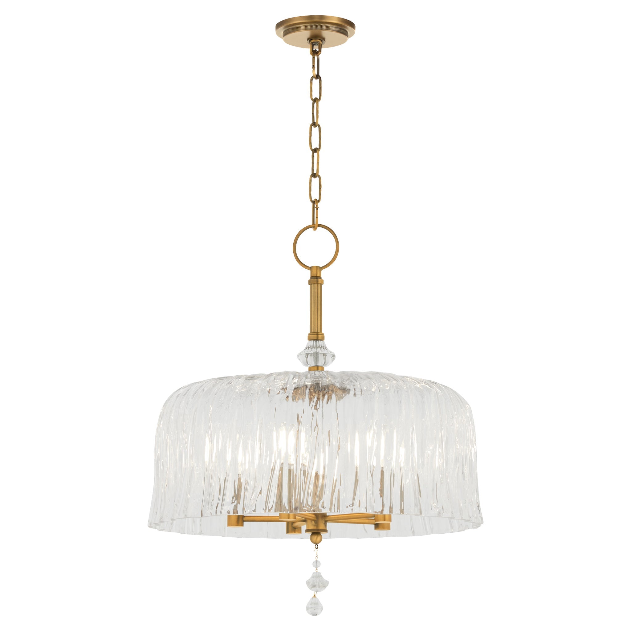 Quorum Meriam 893-5-47 Pendant, UL Damp Rated, Brushed Brass