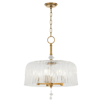 Quorum Meriam 893-5-47 Pendant, UL Damp Rated, Brushed Brass