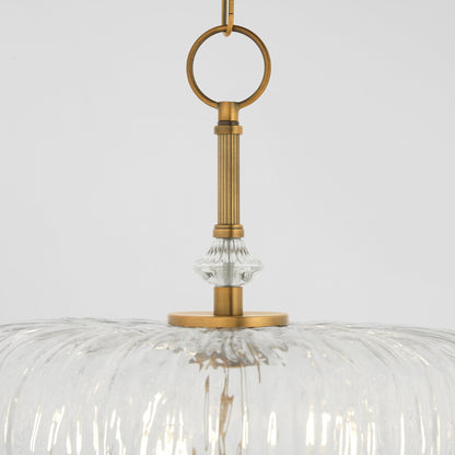 Quorum Meriam 893-5-47 Pendant, UL Damp Rated, Brushed Brass