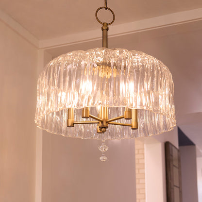 Quorum Meriam 893-5-47 Pendant, UL Damp Rated, Brushed Brass