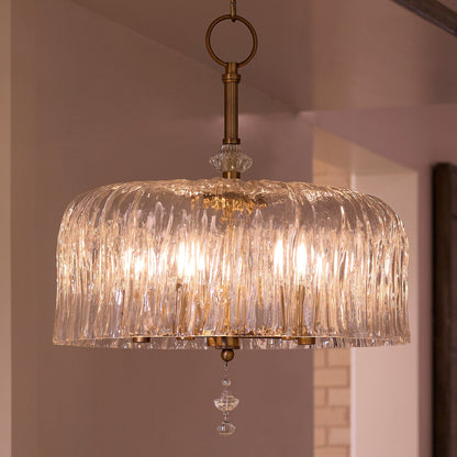 Quorum Meriam 893-5-47 Pendant, UL Damp Rated, Brushed Brass