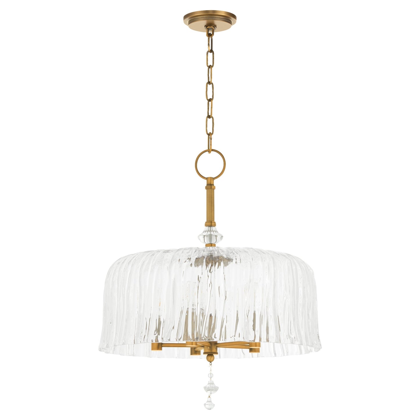Quorum Meriam 893-5-47 Pendant, UL Damp Rated, Brushed Brass