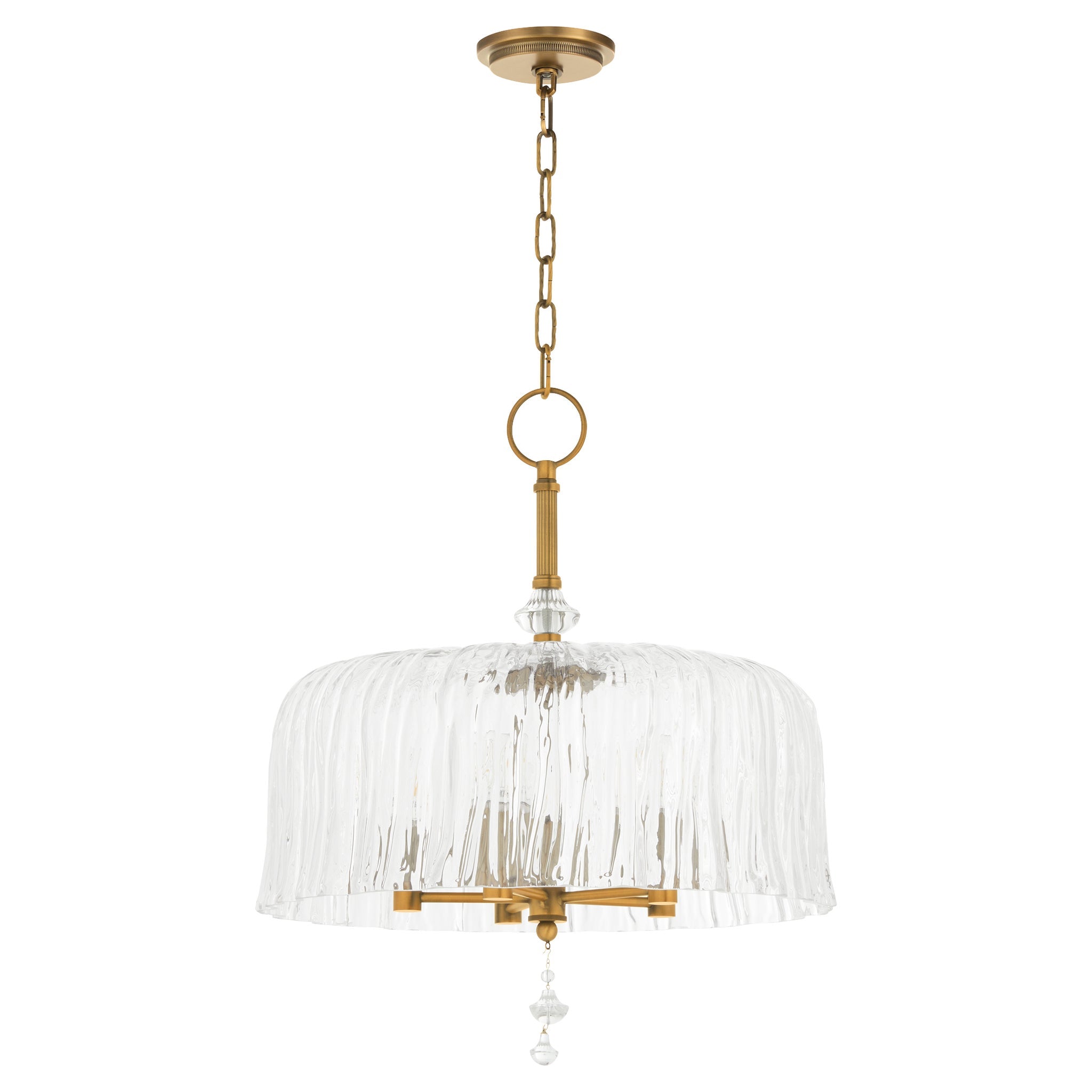 Quorum Meriam 893-5-47 Pendant, UL Damp Rated, Brushed Brass
