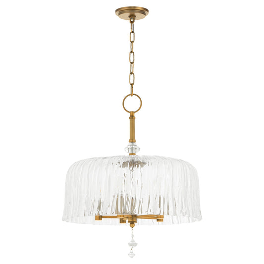 Quorum Meriam 893-5-47 Pendant, UL Damp Rated, Brushed Brass