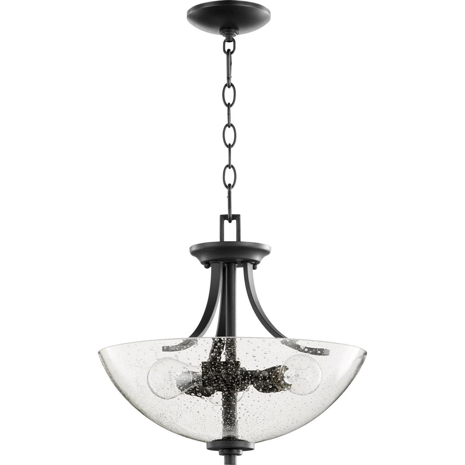Quorum Reyes 2760-16-69 Dual Mount - Textured Black W/ Clear/seeded