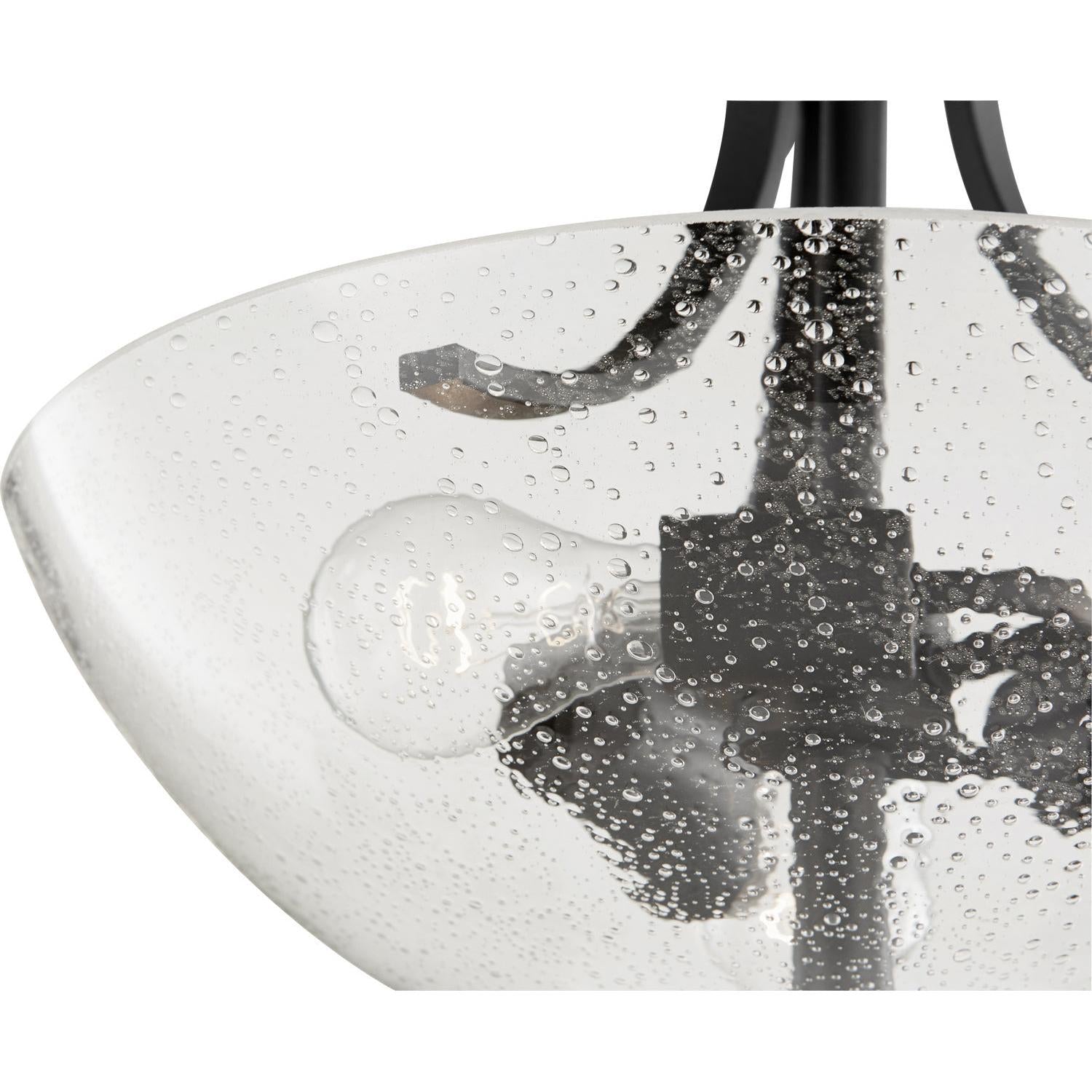 Quorum Reyes 2760-16-69 Dual Mount - Textured Black W/ Clear/seeded