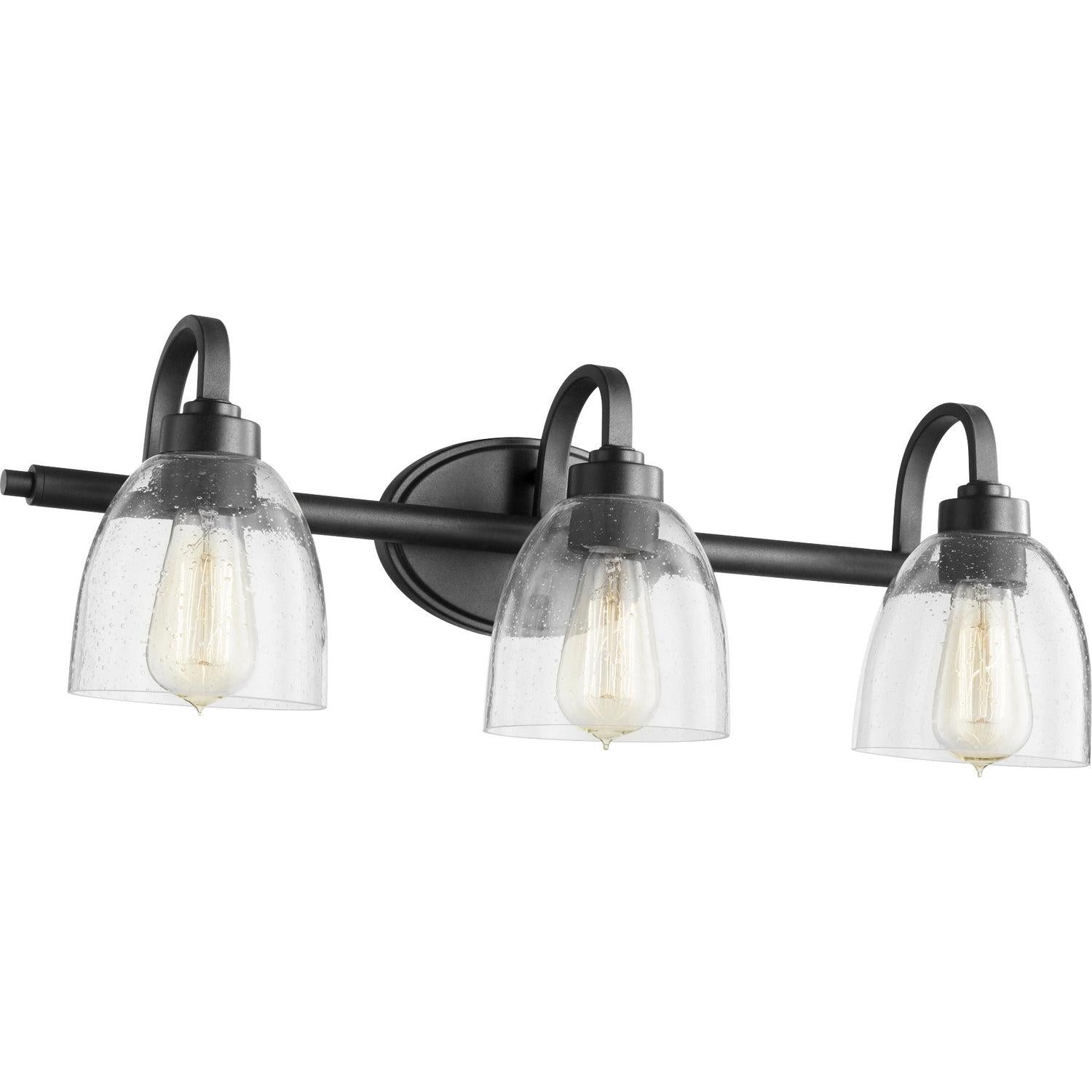 Quorum Reyes 5060-3-69 Vanity - Textured Black W/ Clear/seeded