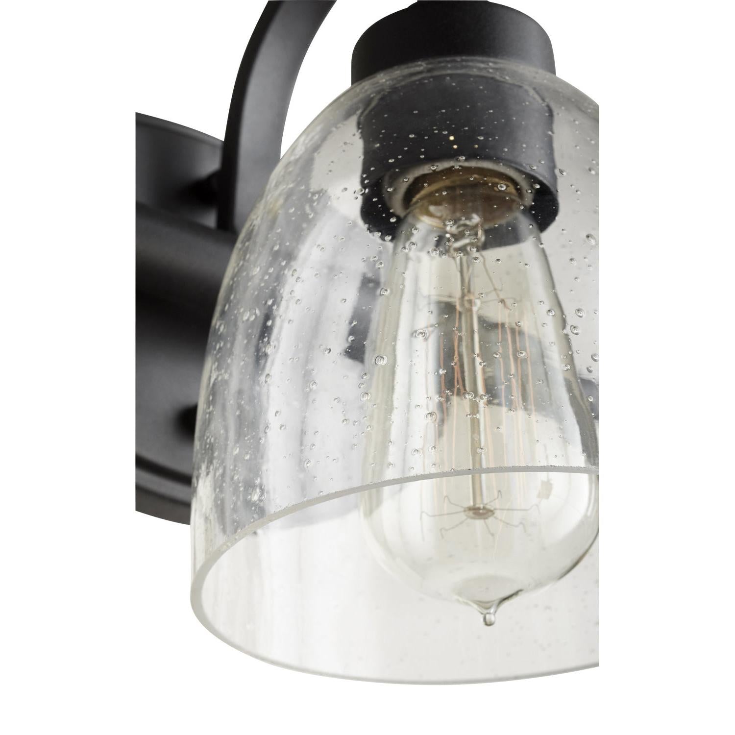 Quorum Reyes 5060-3-69 Vanity - Textured Black W/ Clear/seeded