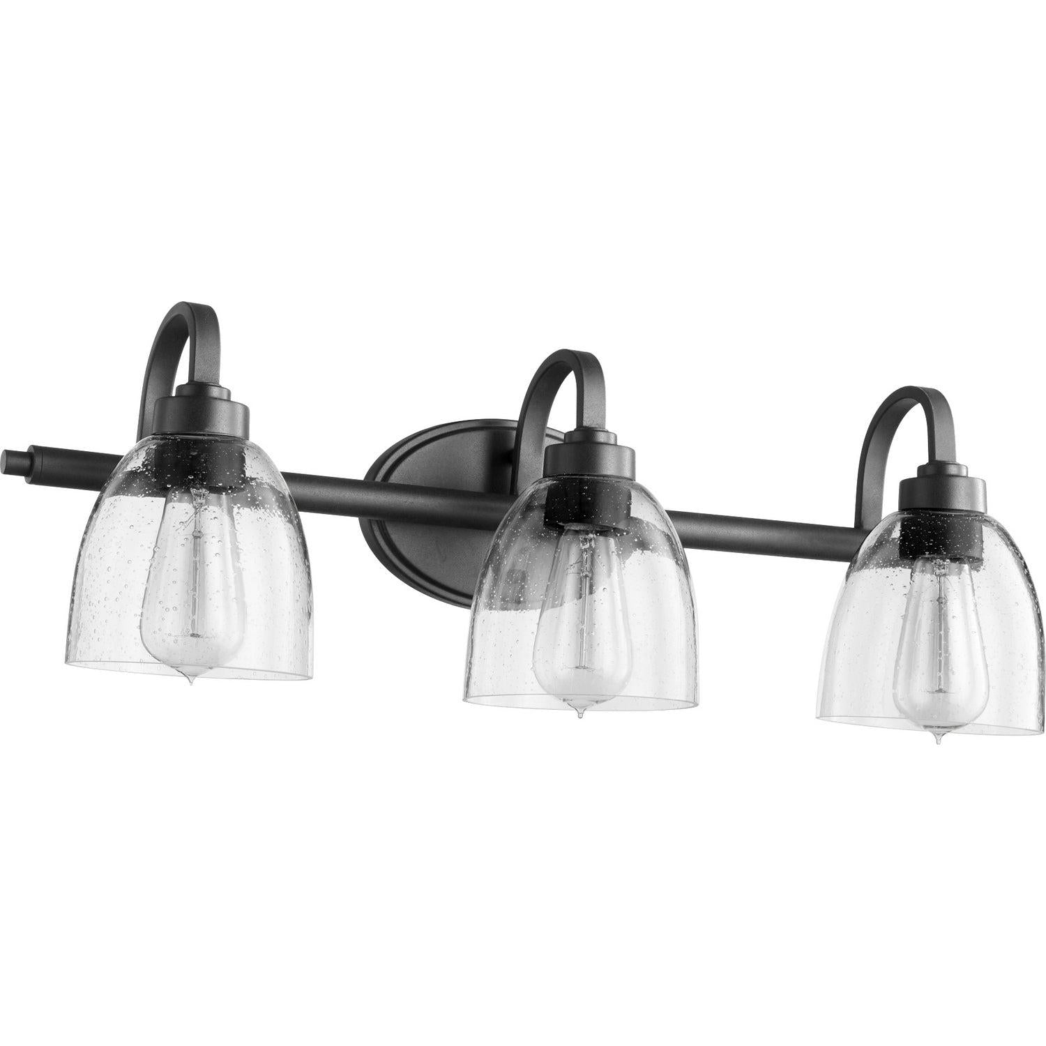 Quorum Reyes 5060-3-69 Vanity - Textured Black W/ Clear/seeded