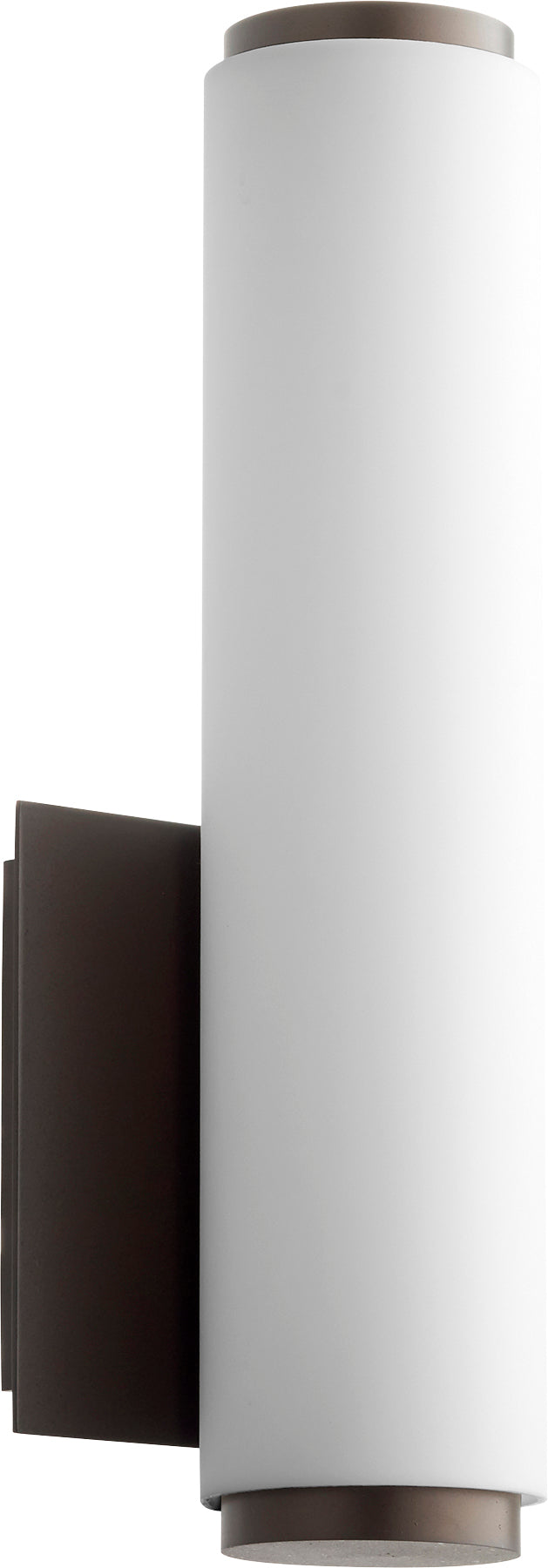 Quorum 911-86 Wall Mount - Oiled Bronze W/ Matte White Acrylic