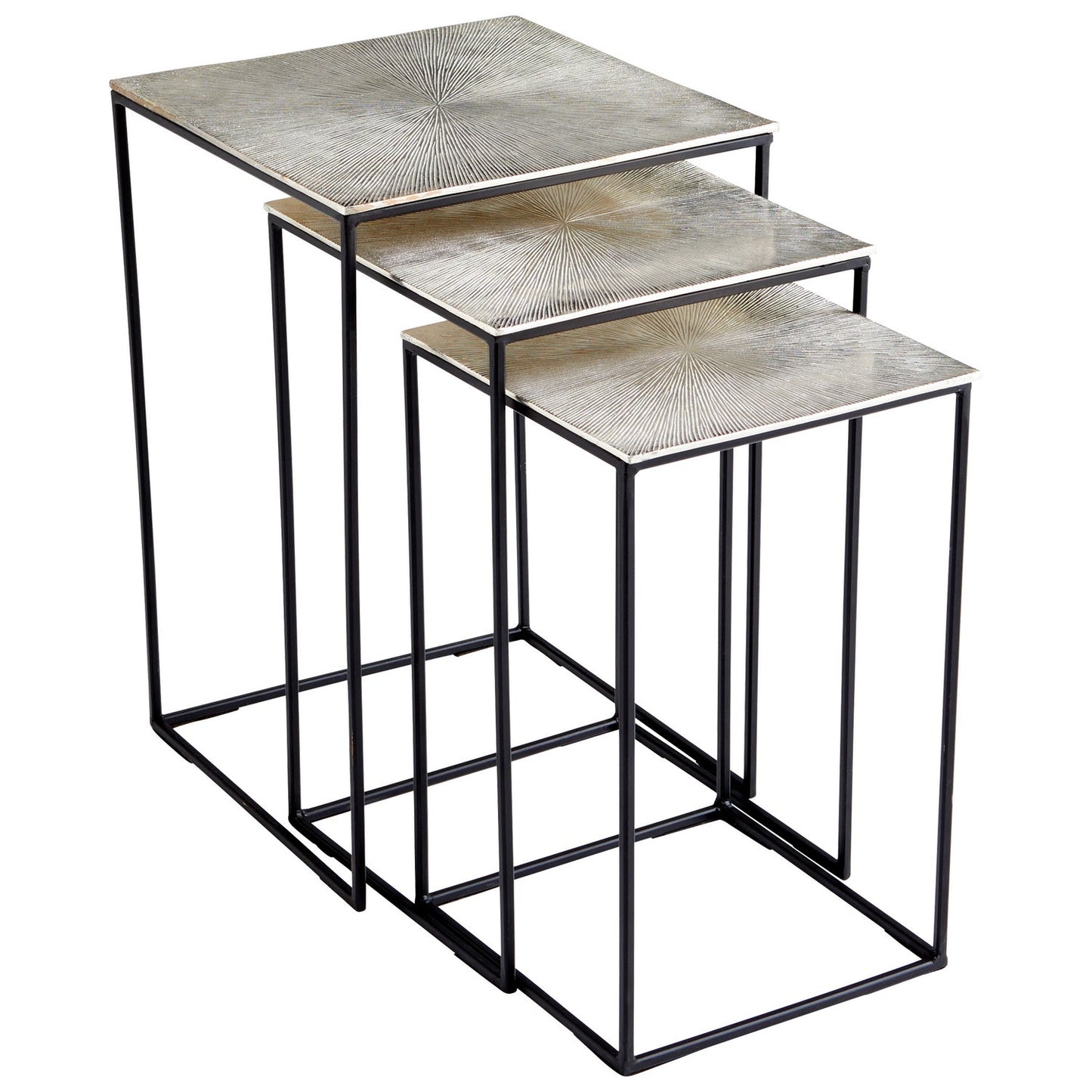 Cyan Design 09717 Irvine Nesting Tables - Raw Nickel And Black