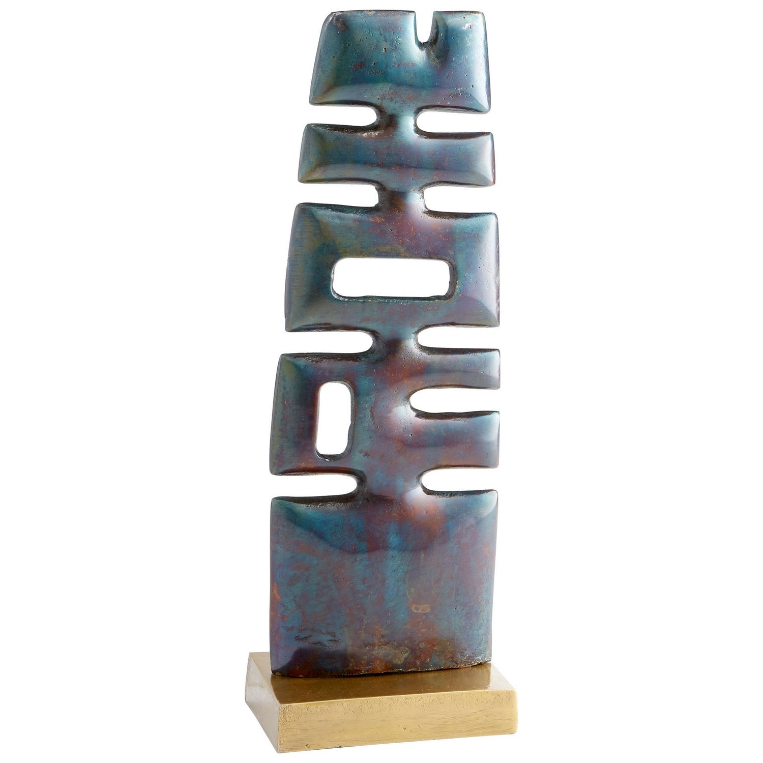 Cyan Design 10087 Chamberlin Sculpture - Cobalt Blue And Antique Brass