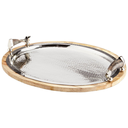 Cyan Design 10193 Cornet Tray - Natural And Polished Nickel