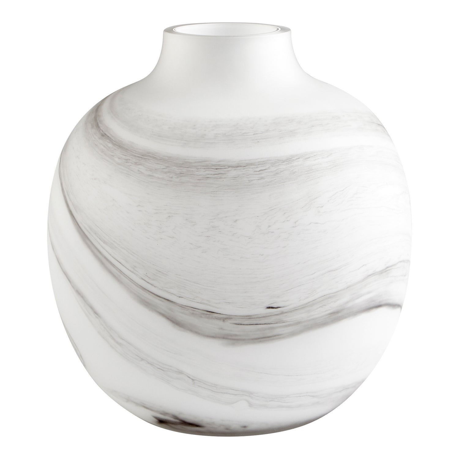 Cyan Design 10468 Moon Mist Vase - White And Black Swirl - Medium