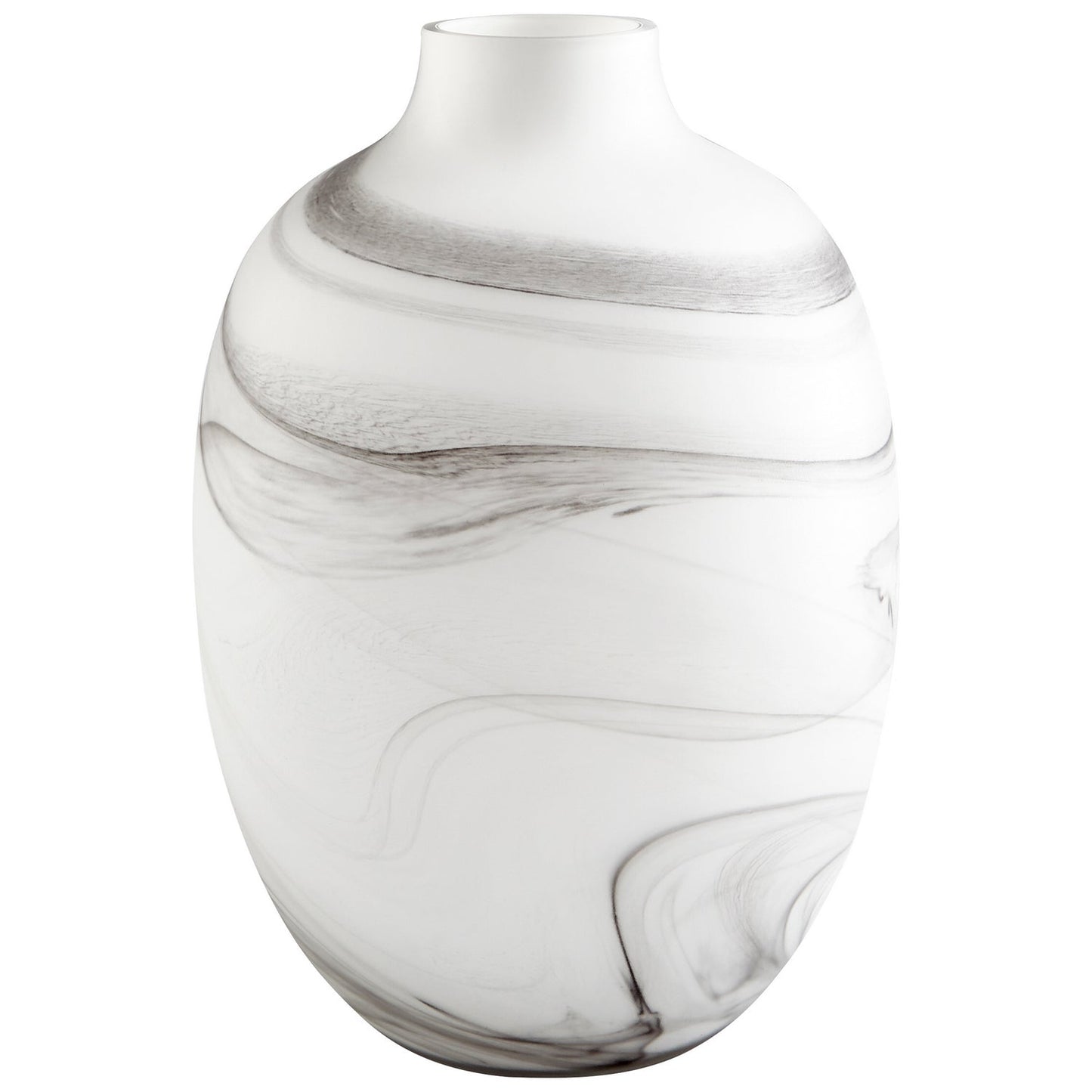 Cyan Design 10469 Moon Mist Vase - White And Black Swirl - Large