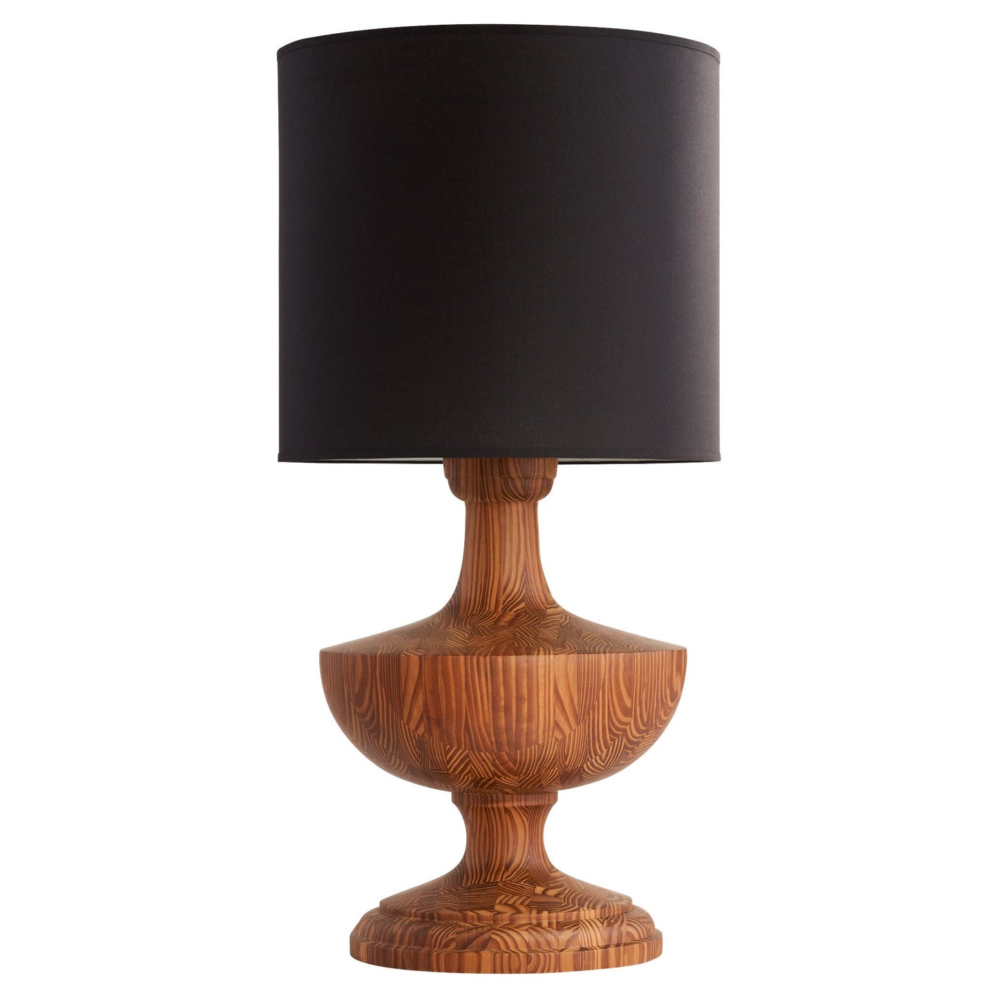 Cyan Design 11745 Egeu Wood Table Lamp - Medium Brown Wood, Black Linen Shade