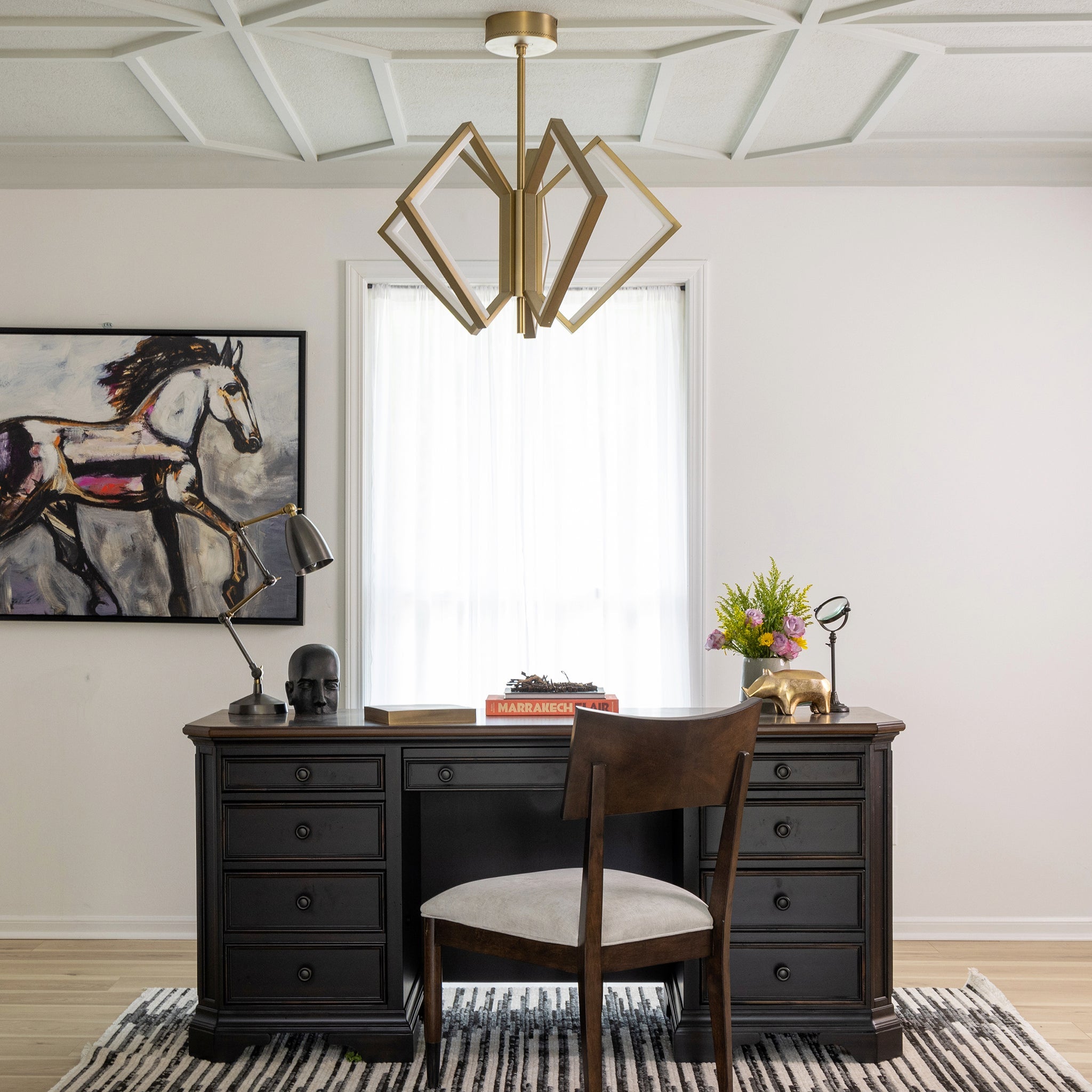 Oxygen ACADIA 3-6143-40 Contemporary Modern LED 30 Inch Chandelier 3000K - Aged Brass
