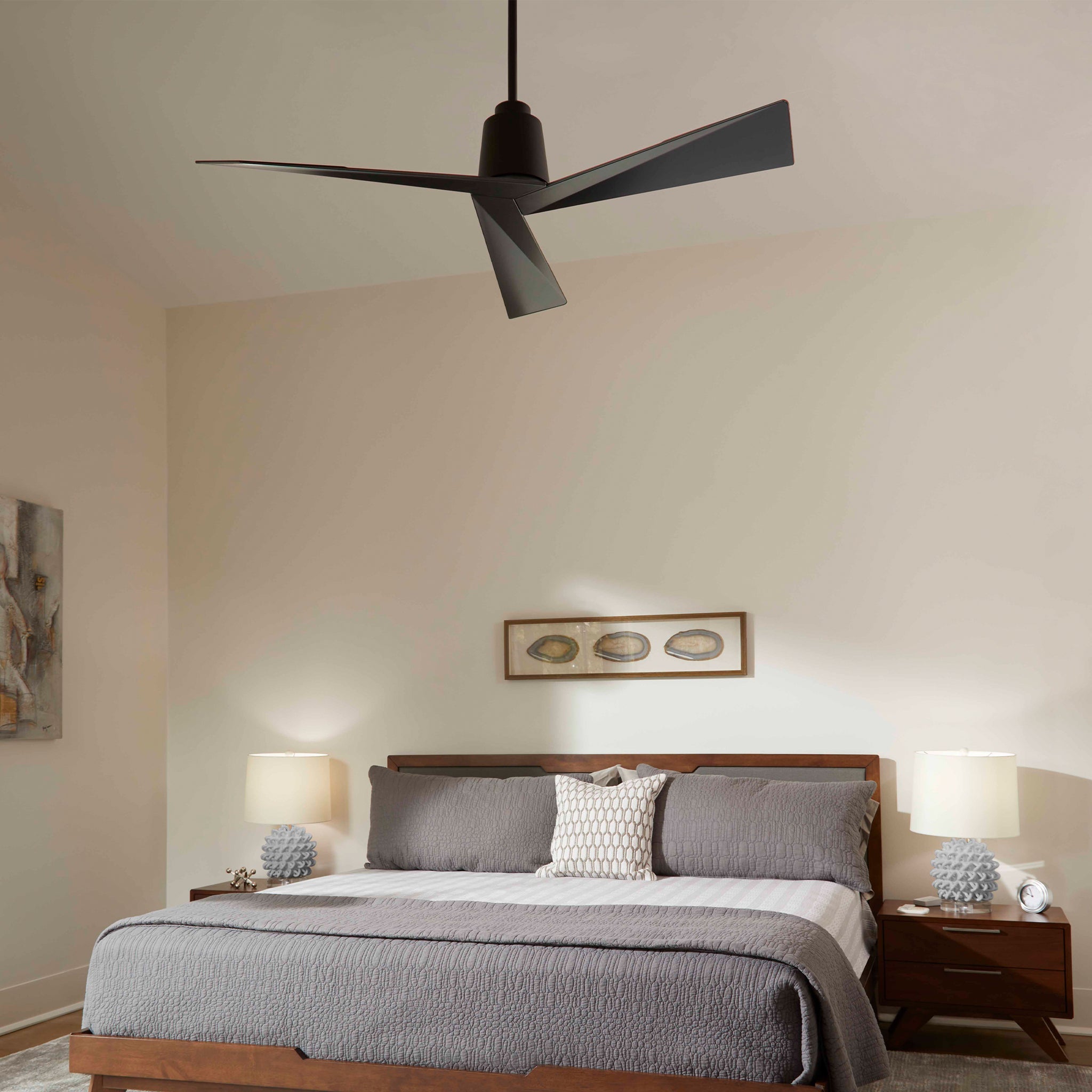 Oxygen DYNAMO Ceiling Fan with Remote - Modern, Contemporary - 54 Inch - Damp Rated - 6 Speeds - Reversible with Remote