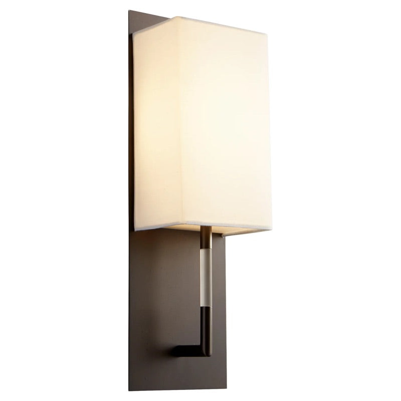 Oxygen EPOCH 3-564-122 Wall Sconce Light Fixture - Oiled Bronze, White Linen