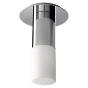 Oxygen Lighting PILAR 3-308-27120 Small Glass Ceiling Mount Cylinder Light 2700K, UL Damp Rated - Polished Nickel