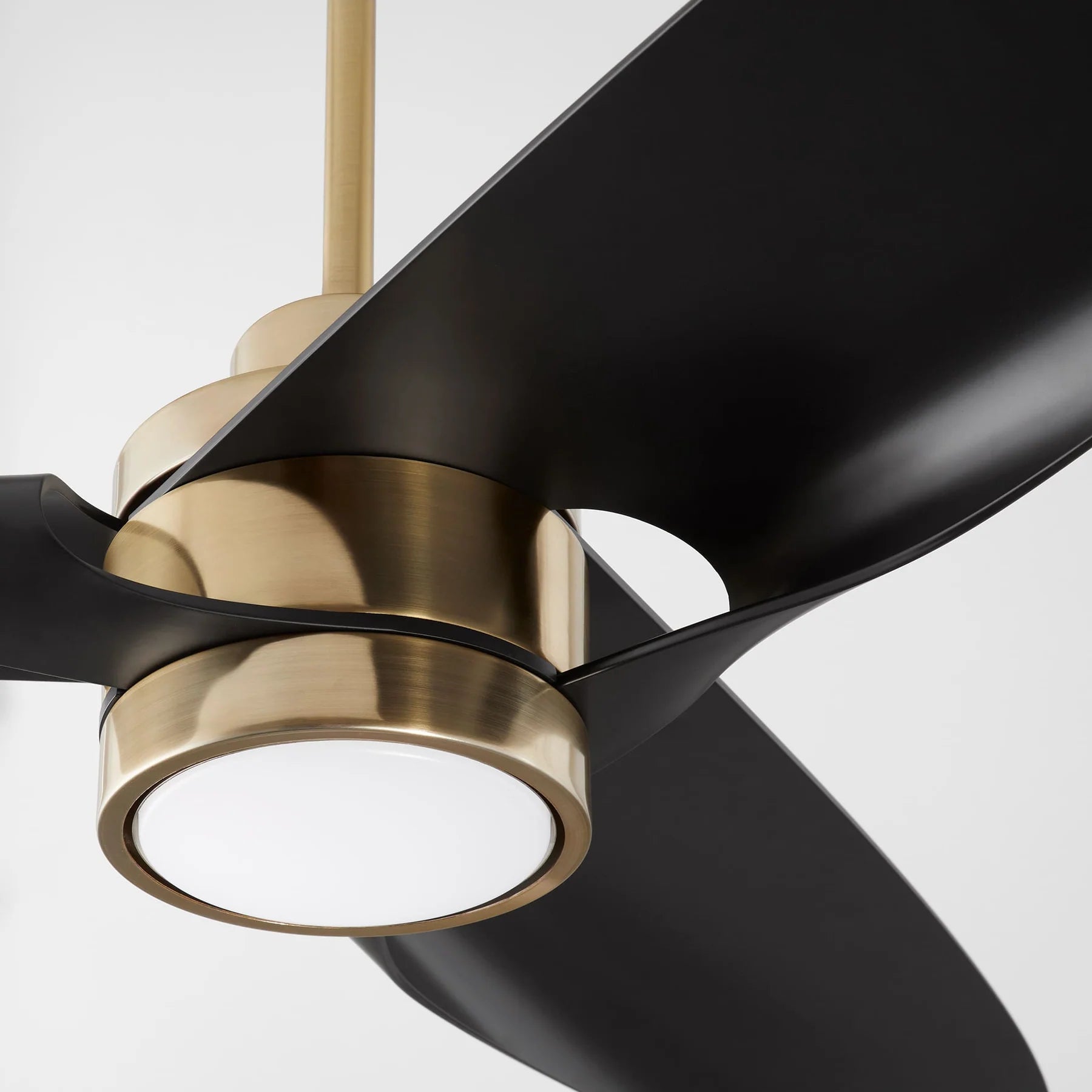 Oxygen Lighting XEGA 3-127-40 Smart by Bond Ceiling Fan, 60 inch, 3 Blades, UL Damp Rated - Aged Brass, Black