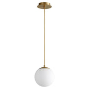 Oxygen Luna 3-671-40 Classic Globe LED Pendant Light 8 inch Globe - Aged Brass