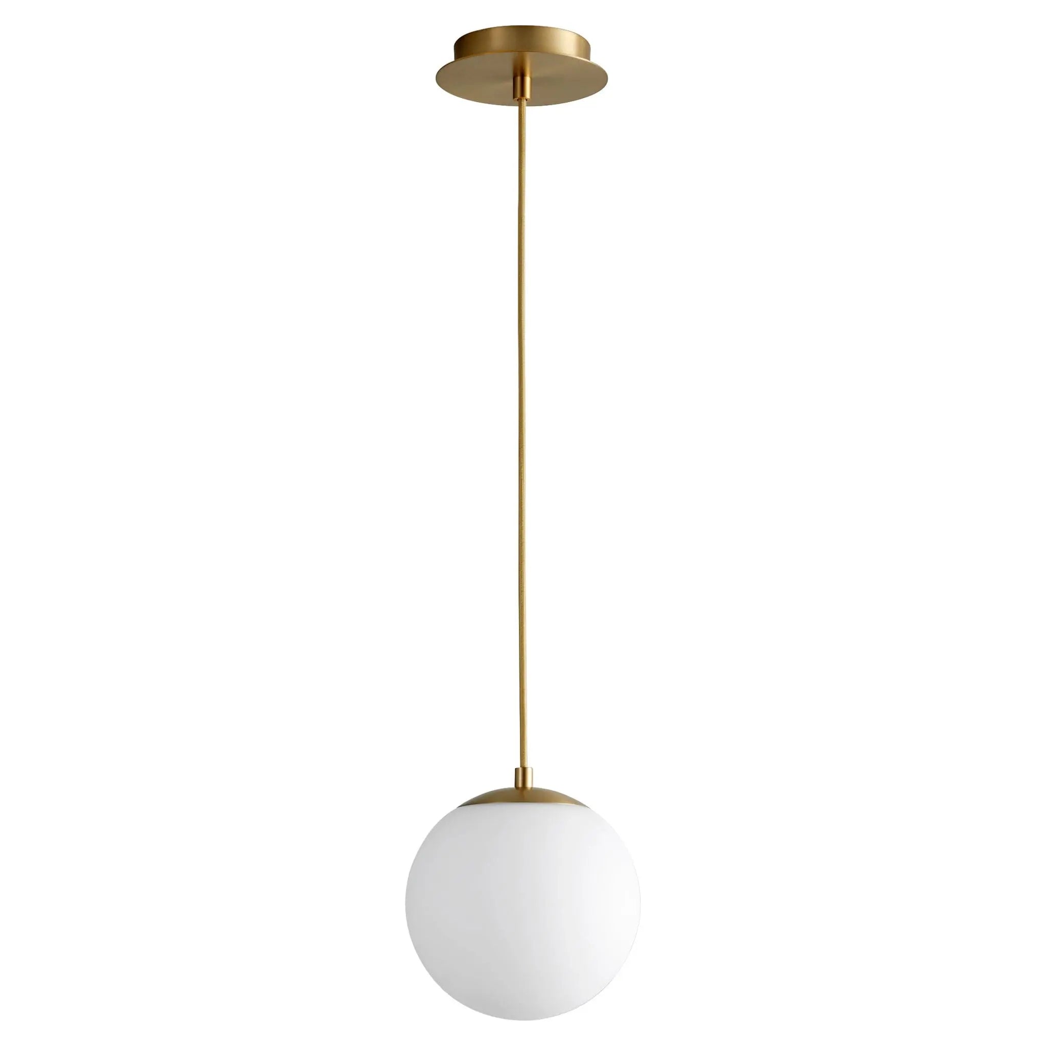 Oxygen Luna 3-671-40 Classic Globe LED Pendant Light 8 inch Globe - Aged Brass