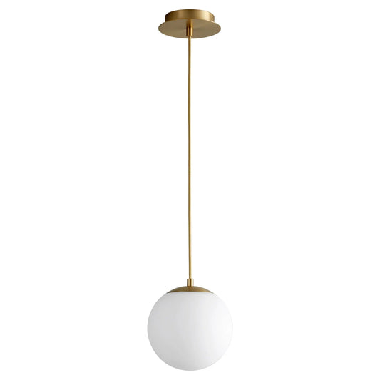 Oxygen Luna 3-671-40 Classic Globe LED Pendant Light 8 inch Globe - Aged Brass