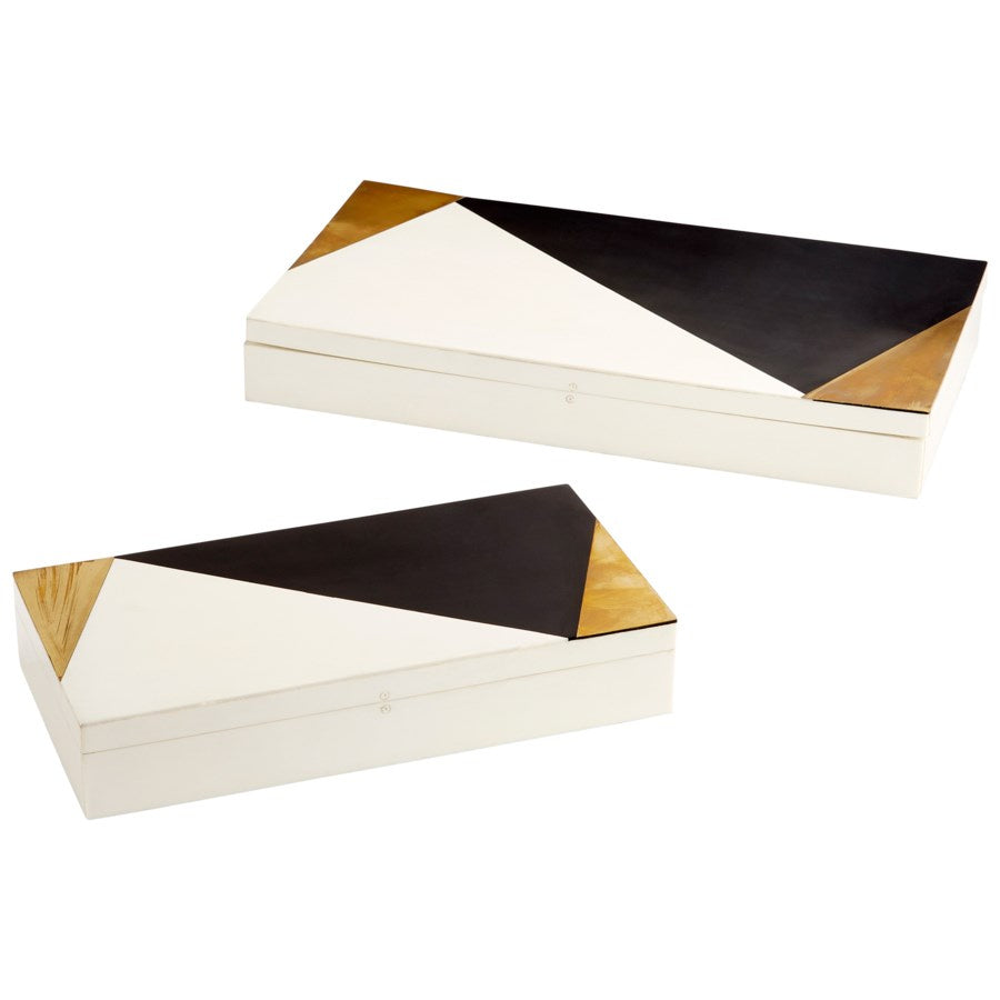 Cyan Design 10654 Modametric Container - Black & Gold & White - Small