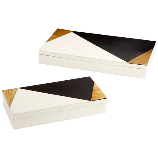 Cyan Design 10654 Modametric Container - Black & Gold & White - Small