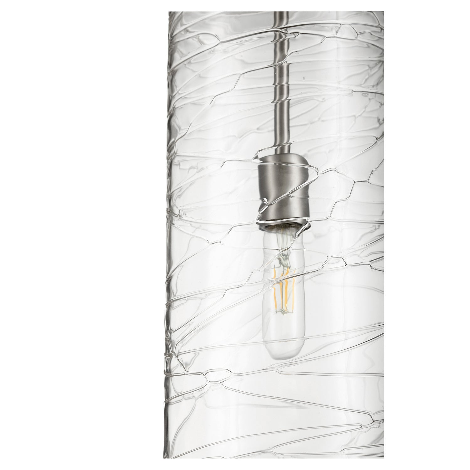 Quorum 8192-65 Pendant - Satin Nickel W/ Textured Glass